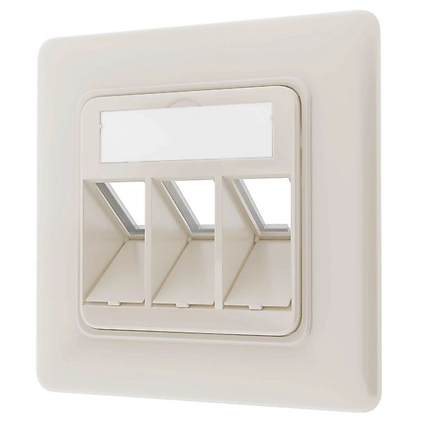 hb-digital Netzwerkdose Unterputz Einsatz 3 Port Datendose RJ45 RAL9010 günstig online kaufen