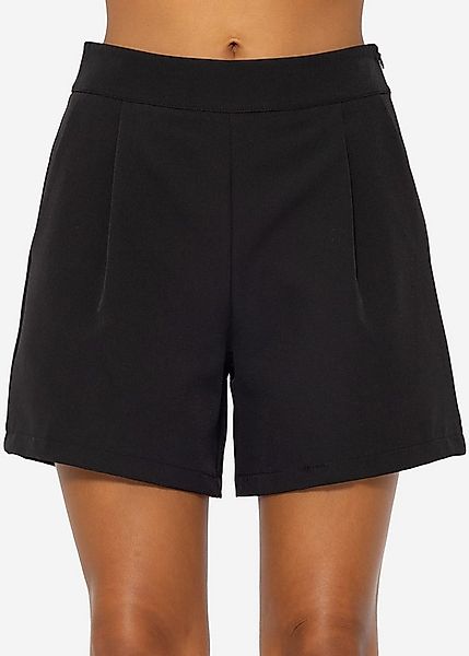 SASSYCLASSY Shorts Bundfalten Damen Shorts Elegante Hosen Damen Kurz Schwar günstig online kaufen