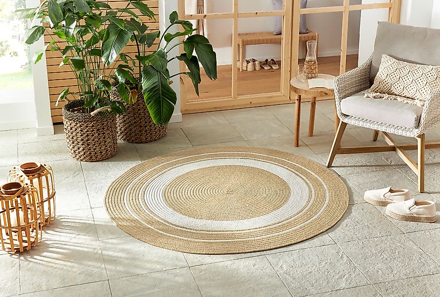HANSE Home Teppich »Trenzado«, rund, 10 mm Höhe, In- & Outdoor, Handmade-Lo günstig online kaufen