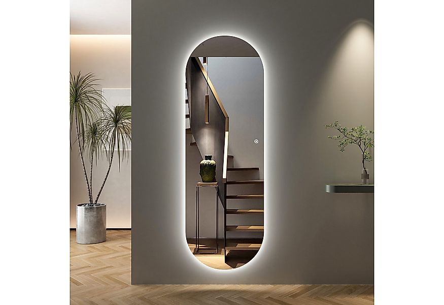 WDWRITTI Ganzkörperspiegel mit beleuchtung 165x60cm 3Lichtfarben Dimmbar Sp günstig online kaufen