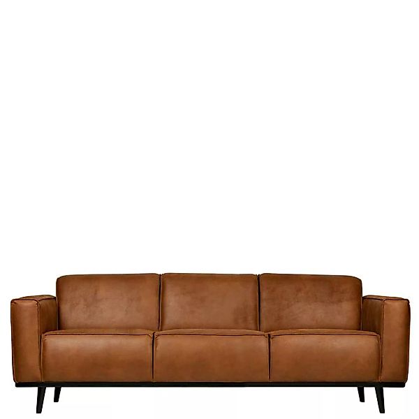3 Sitzer Sofa in Cognac Braun Recyclingleder 230 cm breit günstig online kaufen