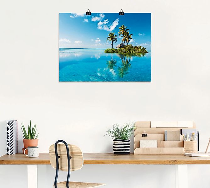 Artland Wandbild "Tropisches Paradies - Insel Palmen Meer", Amerika, (1 St. günstig online kaufen