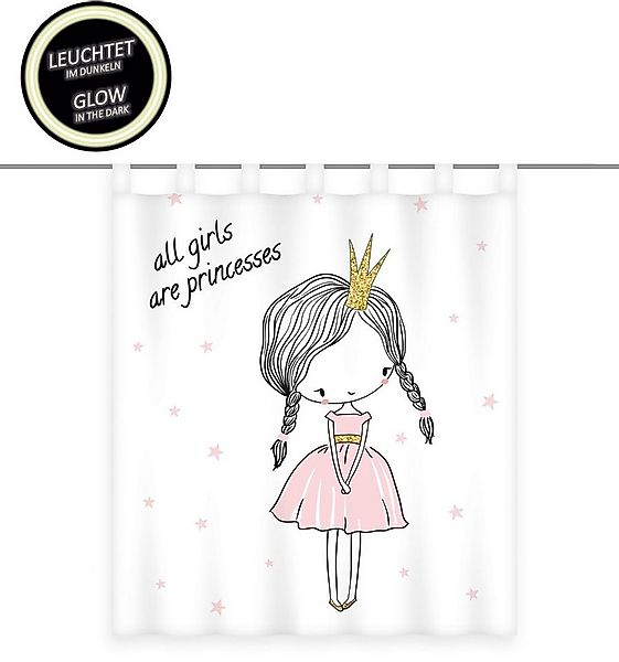Herding Gardine Gardine Vorhang Fertiggardine Prinzessin Glow in the dark 1 günstig online kaufen