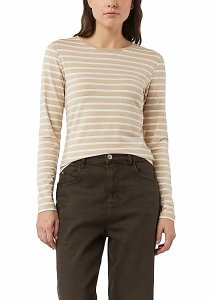Comma Langarmshirt geringelt, mit Glitzer-Fäden günstig online kaufen