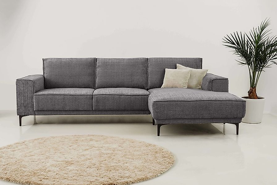 Places of Style Ecksofa "Polsterecke Oland, Struktur, Flachgewebe, Luxus-Mi günstig online kaufen