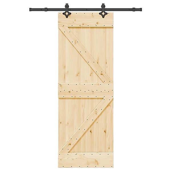vidaXL Schiebetür mit Beschlag 70x210 cm Massivholz Kiefer 3332628 günstig online kaufen