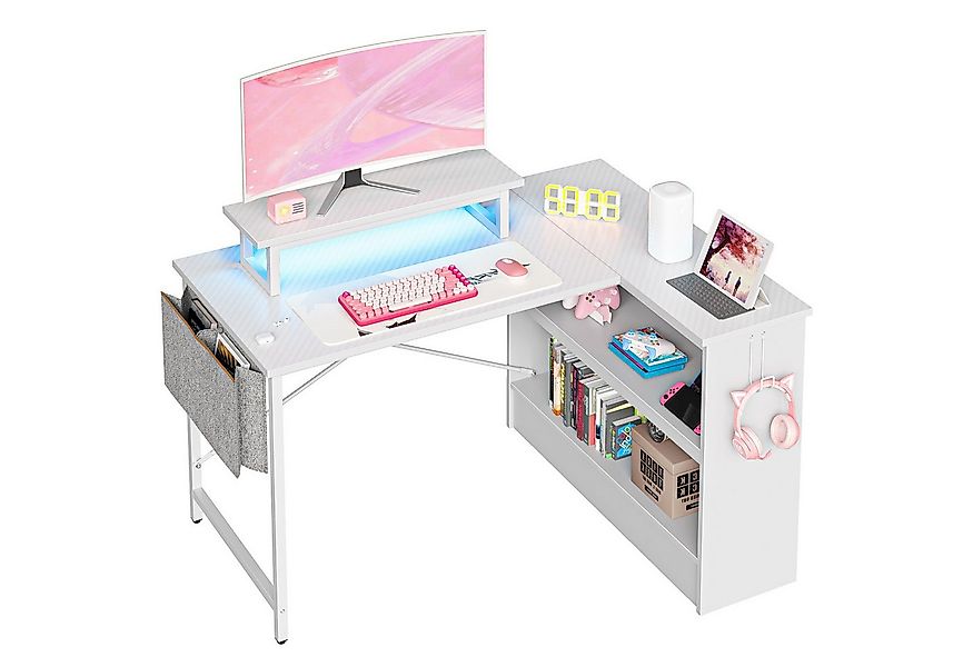 Bestier Computertisch Schreibtisch mit RGB-Beleuchtung und Halterungen (107 günstig online kaufen