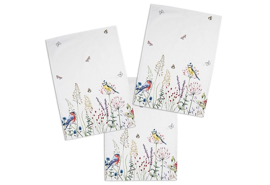 Clayre & Eef Geschirrtuch So Floral, (Set, 3-tlg., 3-teilig), Geschirrtüche günstig online kaufen