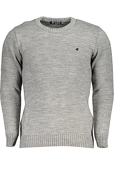U.S. GRAND POLO Strickpullover Grauer Herrenpullover mit Rundhalsausschnitt günstig online kaufen