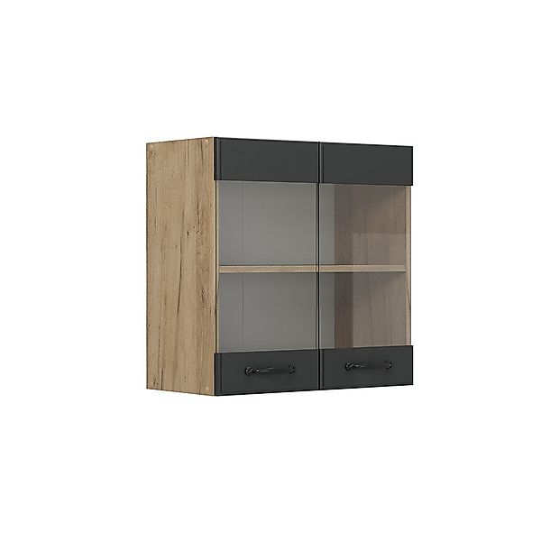Vicco Glashängeschrank R-Line, Anthrazit Landhaus/Goldkraft Eiche, günstig online kaufen