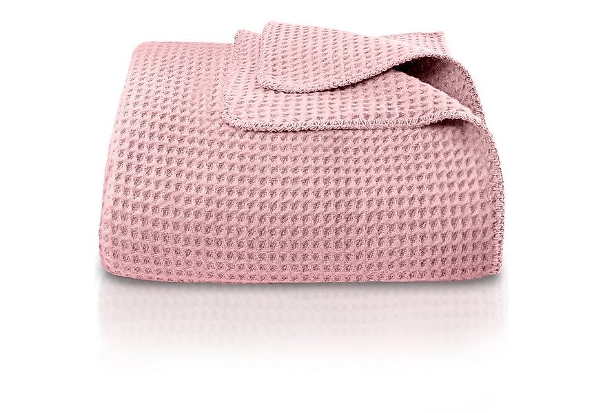 Wohndecke Waffelpique aus Baumwolle – Kuscheldecke Baumwolldecke Sofa Überw günstig online kaufen