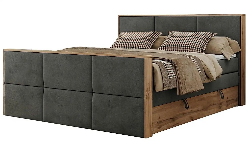 Boxspringbett mit Bettkasten Albero 2 King Duo ¦ grau ¦ Maße (cm): B: 208 H günstig online kaufen