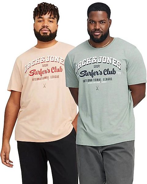 Jack & Jones PlusSize Print-Shirt (2er-Pack) aus Baumwolle günstig online kaufen