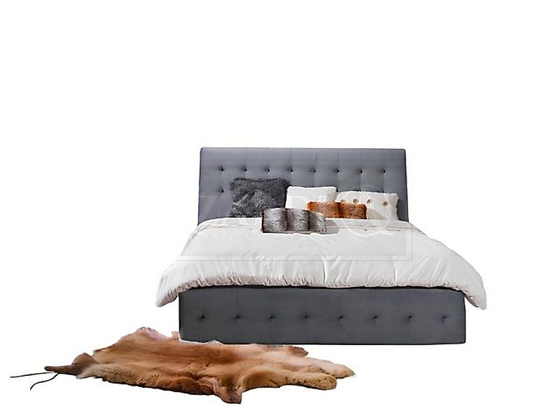 JVmoebel Bett Graues Bettgestell Polster Betten Doppel Design Hotel Bett Te günstig online kaufen