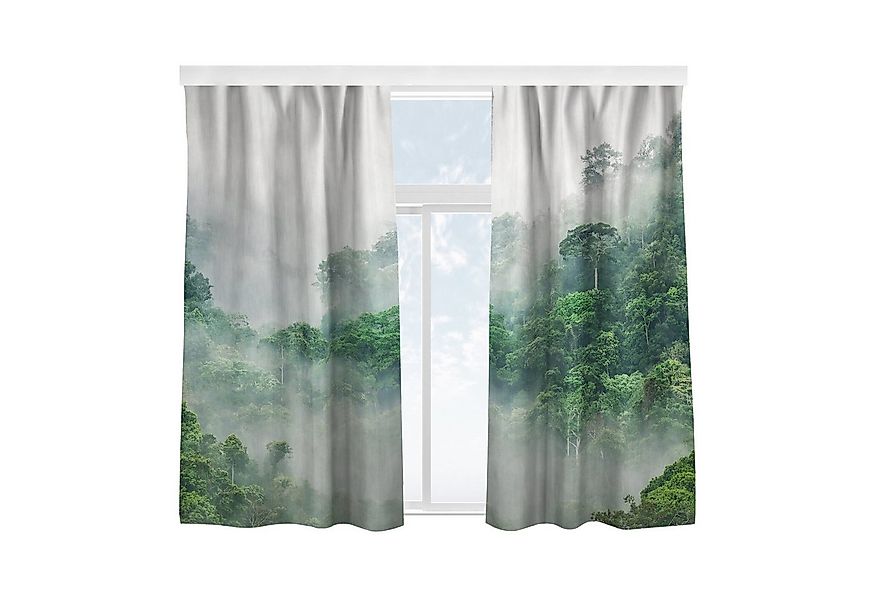 Bilderdepot24 Vorhang Gardine Natur Tropisch Modern Dschungel Nebel Türvorh günstig online kaufen