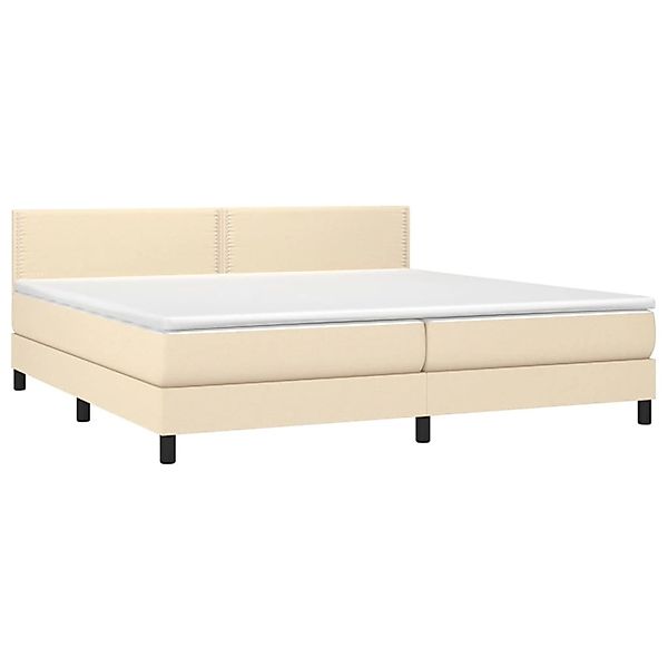 vidaXL Boxspringbett mit Matratze & LED Creme 200x200 cm Stoff 3133106 günstig online kaufen