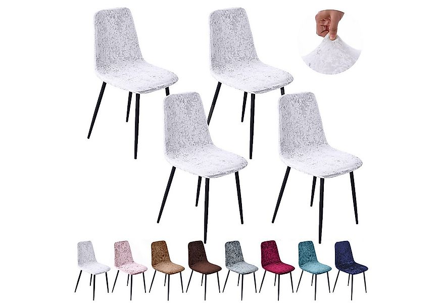 Jibenhome Stuhlbezug Stuhlhussen Samt, Einfarbig, Stretch,Schalenstuhl Abde günstig online kaufen