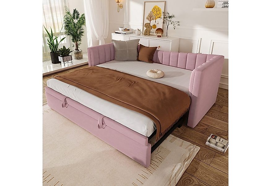 Merax Daybett 90x200cm/180x200cm mit Ausziehbett (1 tlg), Polsterbett Sofab günstig online kaufen