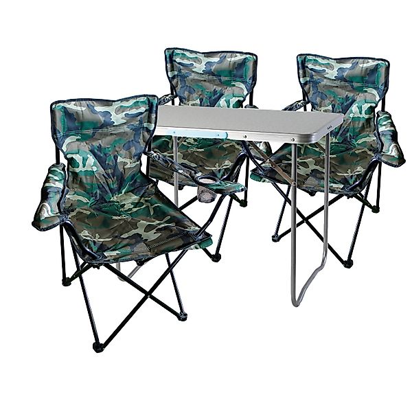 Mojawo 4 Teilig Campingmöbel Set Alu mit Tragegriff Camouflage Camping L70x günstig online kaufen