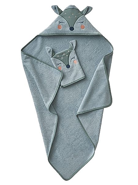 vertbaudet Kapuzenhandtuch Baby-Set: Badetuch und Waschhandschuh günstig online kaufen