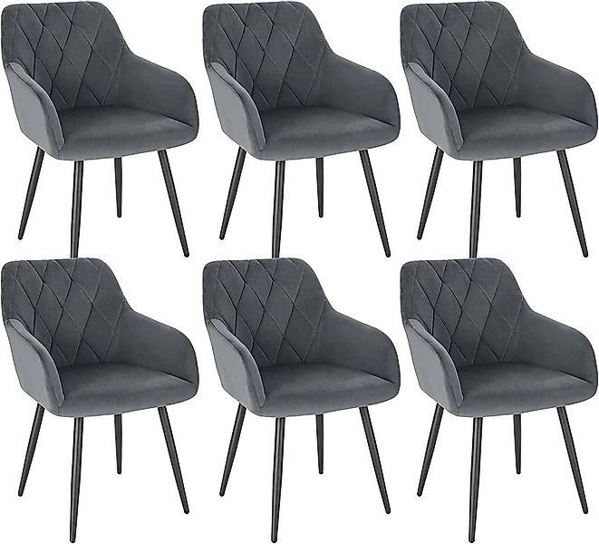 Woltu Esszimmerstuhl (6 St), Sessel mit Armlehne Rückenlehne mit Metallbein günstig online kaufen