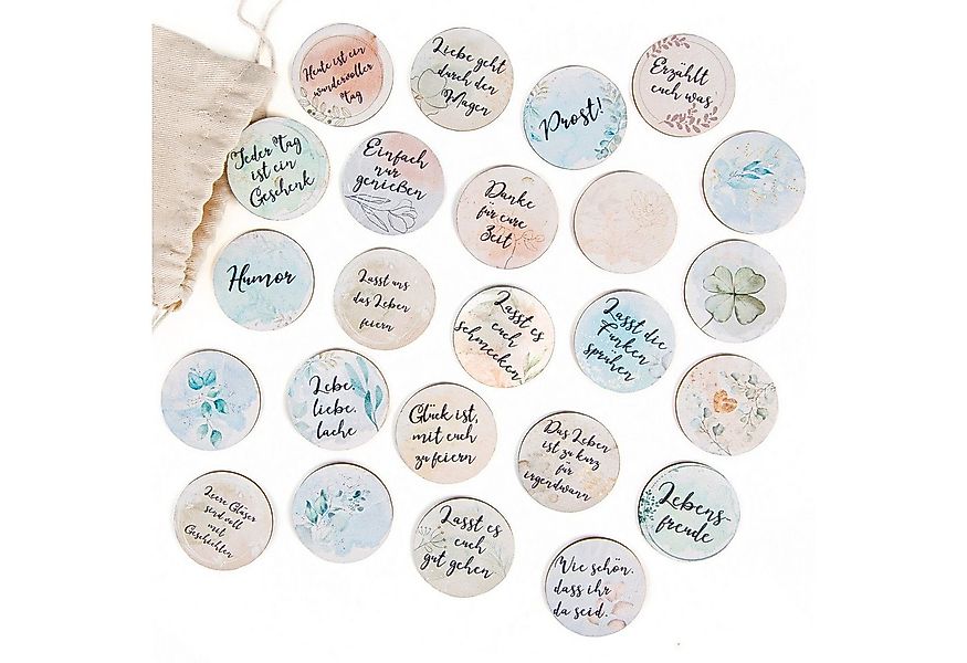 Logbuch-Verlag Dekofigur 24 Glückssteine aus Holz - Pastell Hygge Ø 4 cm günstig online kaufen
