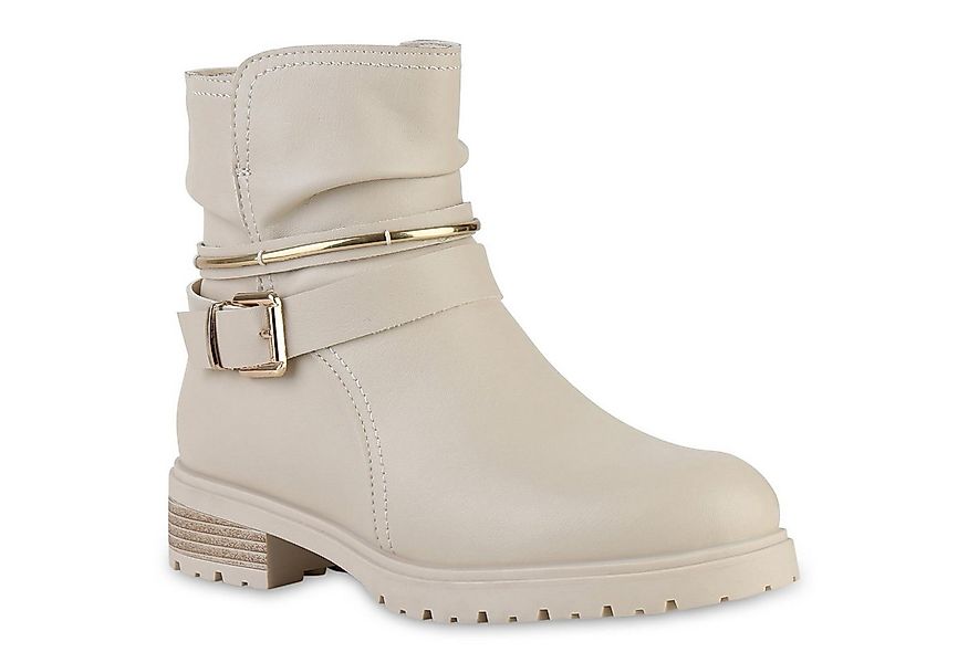 VAN HILL 841459 Bikerboots Damen Biker Boots Stiefeletten Metallic Profil-S günstig online kaufen