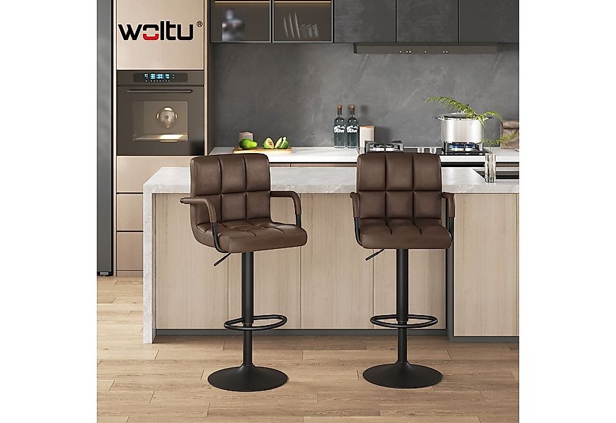 Woltu Barhocker (2 St), mit Rückenlehne, Barstuhl höhenverstellbar drehbar günstig online kaufen