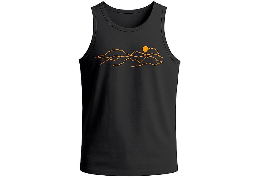 Neverless Tanktop Herren Tank-Top mitt Print Bergkette Line-Art Design Graf günstig online kaufen
