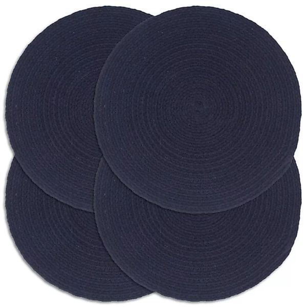 Tischsets 4 Stk. Uni Marineblau 38 Cm Rund Baumwolle günstig online kaufen