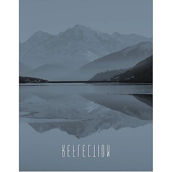 Komar Bild "Word Lake Reflection Steel" Natur 1 Stk. tlg. Wandbild zur Deko günstig online kaufen