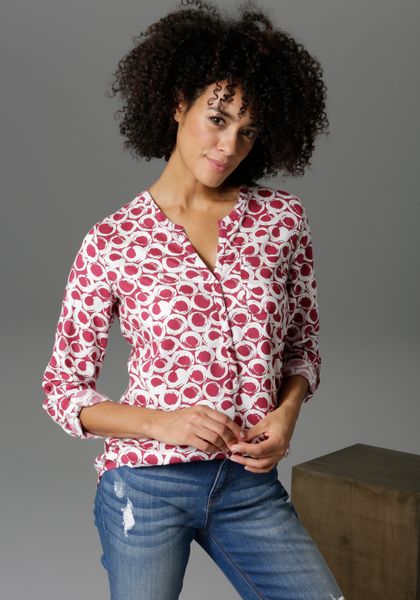 Aniston CASUAL Schlupfbluse mit krempelbaren Ärmeln günstig online kaufen