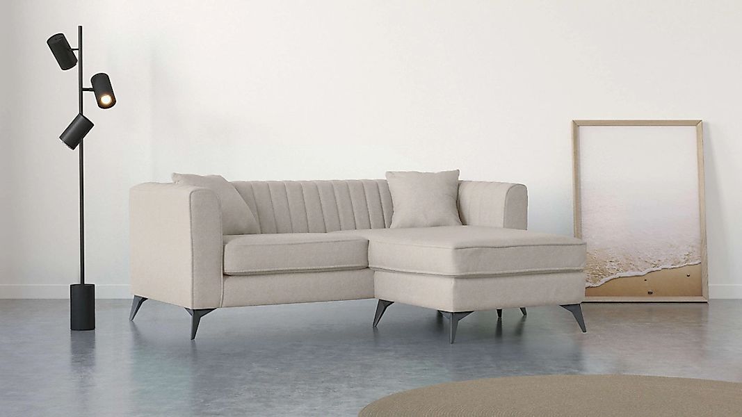Places of Style Ecksofa "MATTHEW L-Form ideal für kleine Räume, Maße B/T/H: günstig online kaufen