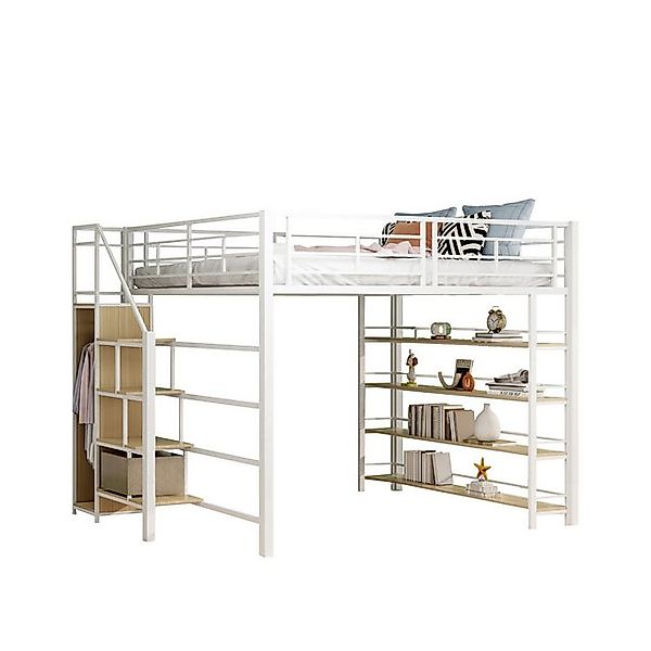 HAUSS SPOLE Kinderbett 140x200 mit Stauraumtreppe und Kleiderschrank, Einle günstig online kaufen