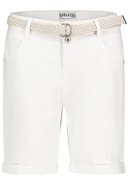 SUBLEVEL Bermudas Kurzes Design mit Flechtgürtel günstig online kaufen