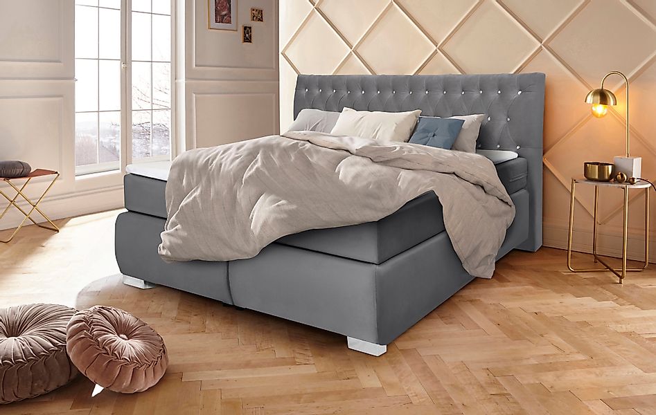 Leonique Boxspringbett Rumba, Taschenfederkern-Matratze in Härtegrad günstig online kaufen