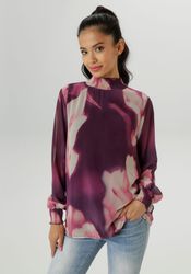 Aniston SELECTED Chiffonbluse, mit modernen, fantasievollen Batik-Blütendru günstig online kaufen