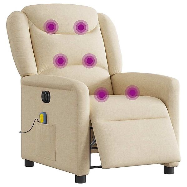 vidaXL Sessel Massagesessel Elektrisch Creme Stoff günstig online kaufen