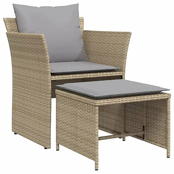 vidaXL Gartenlounge-Set Gartenstuhl mit Fußhocker Beige günstig online kaufen