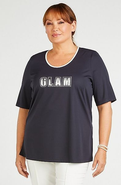 Mona Lisa Print-Shirt Große Größen uni, mit Glitzer Motiv günstig online kaufen