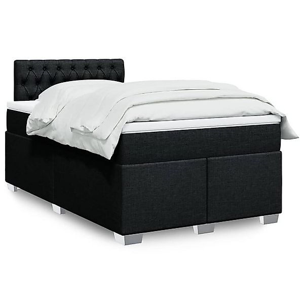 vidaXL Boxspringbett, Boxspringbett mit Matratze Schwarz 120x190 cm Stoff günstig online kaufen