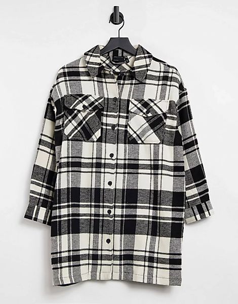 ASOS DESIGN – Minihemdkleid mit durchgängigem Druckknopfverschluss in gekäm günstig online kaufen