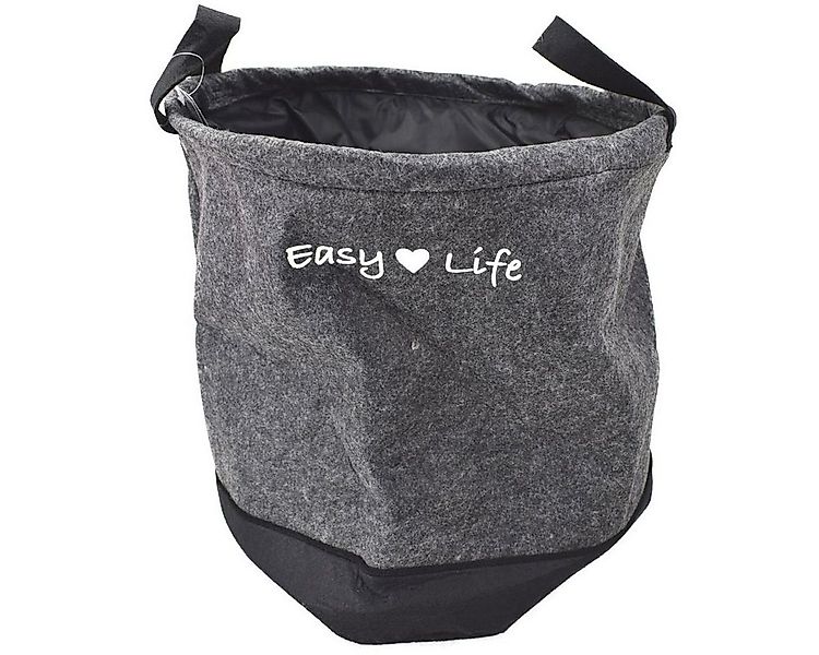 OOTB Wäschekorb Wäschekorb Easy Life Wäschesack grau Wäschetonne Filz Wäsch günstig online kaufen