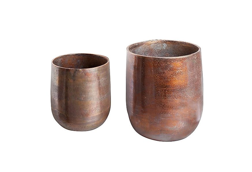 riess-ambiente Übertopf FLOWERS L 25cm kupfer geflammt (Set, 2 St), Metall günstig online kaufen