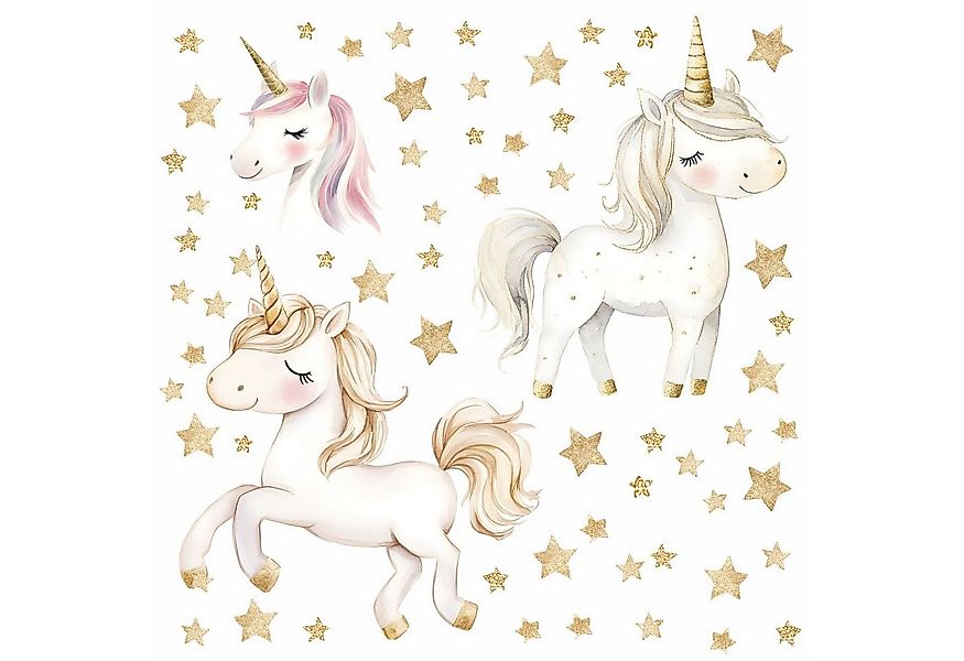 nikima Wandtattoo 256 Wandtattoo Einhorn weiß - Größe 750 x 420 mm (PVC-Fol günstig online kaufen