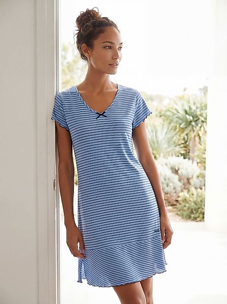 H.I.S Nachthemd 1-teilig, in süßem Streifenlook mit Kräuselrändern günstig online kaufen