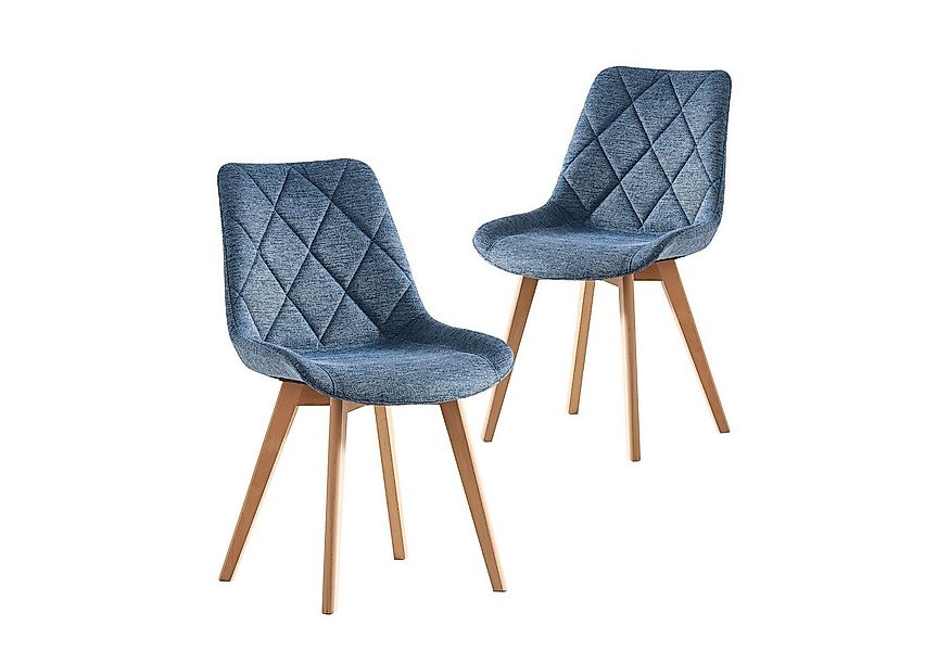 B&D home 4-Fußstuhl TANIA (2er Set, 2 St), Polster, Sitzschale, Holzbeine günstig online kaufen