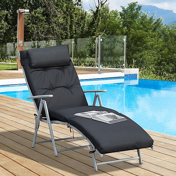 Outsunny Gartenliege Mit Kissen Garten Stoff günstig online kaufen