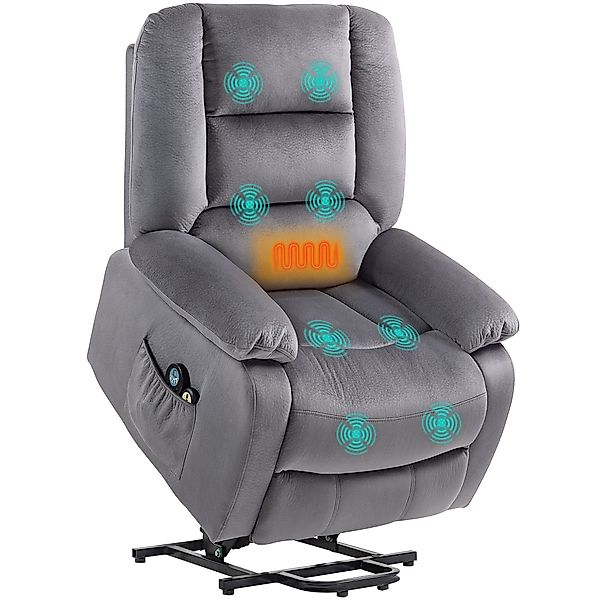 HOMCOM Relaxsessel Fernsehsessel mit Aufstehhilfe (Massagesessel günstig online kaufen
