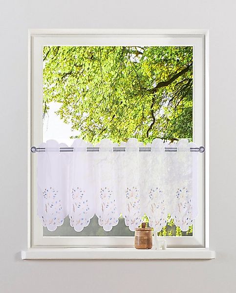 Home affaire Scheibengardine Maarle (1 St), Durchzuglöcher, transparent, Po günstig online kaufen